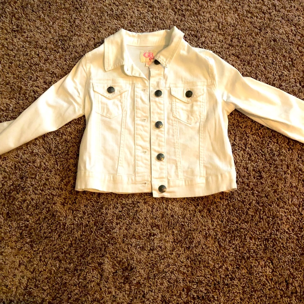 Girls GB white jean jacket